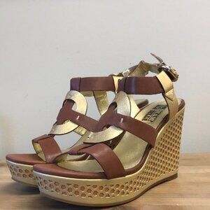 Mamzelle Imea Gold Leather Sandals